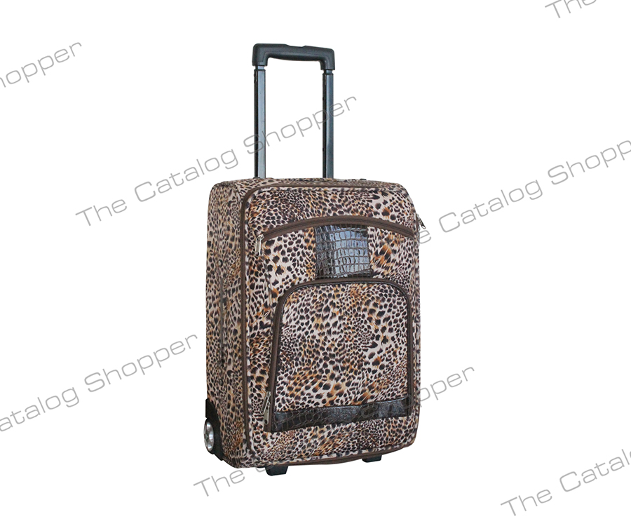 Trolley Luggage Bag - Brown Leopard Spots