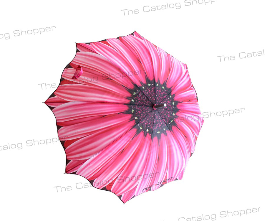 Rose Flower Umbrella - Red Logo