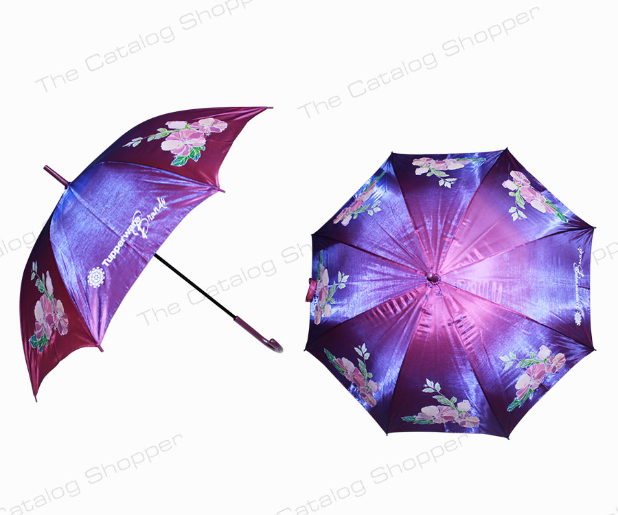 Umbrella (Glitter) - Purple with Glitter Flower Design