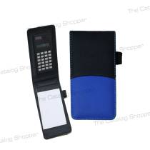 Notepad in PU Leather With Calculator - Blue-Black Cover