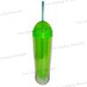 Double Wall Cylindrical Tumbler With Straw - Green